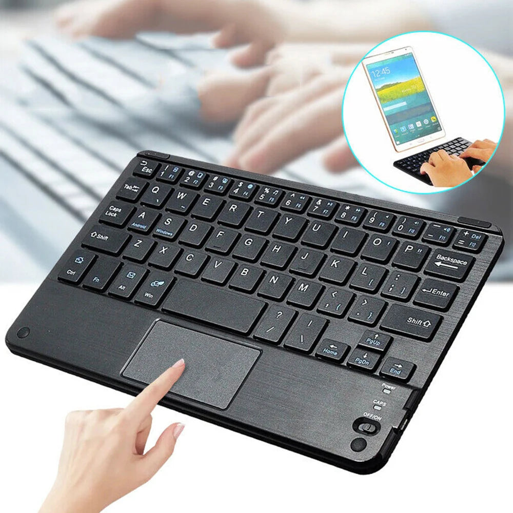 Mini Bluetooth Keyboard Ultra Slim Wireless Keyboard with Touch Pad Mouse for Android IOS Windows Tablet Laptop IPad Smartphone