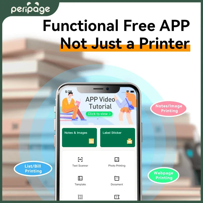 Peripage A40 Portable Printer Inkless Thermal Label Printer