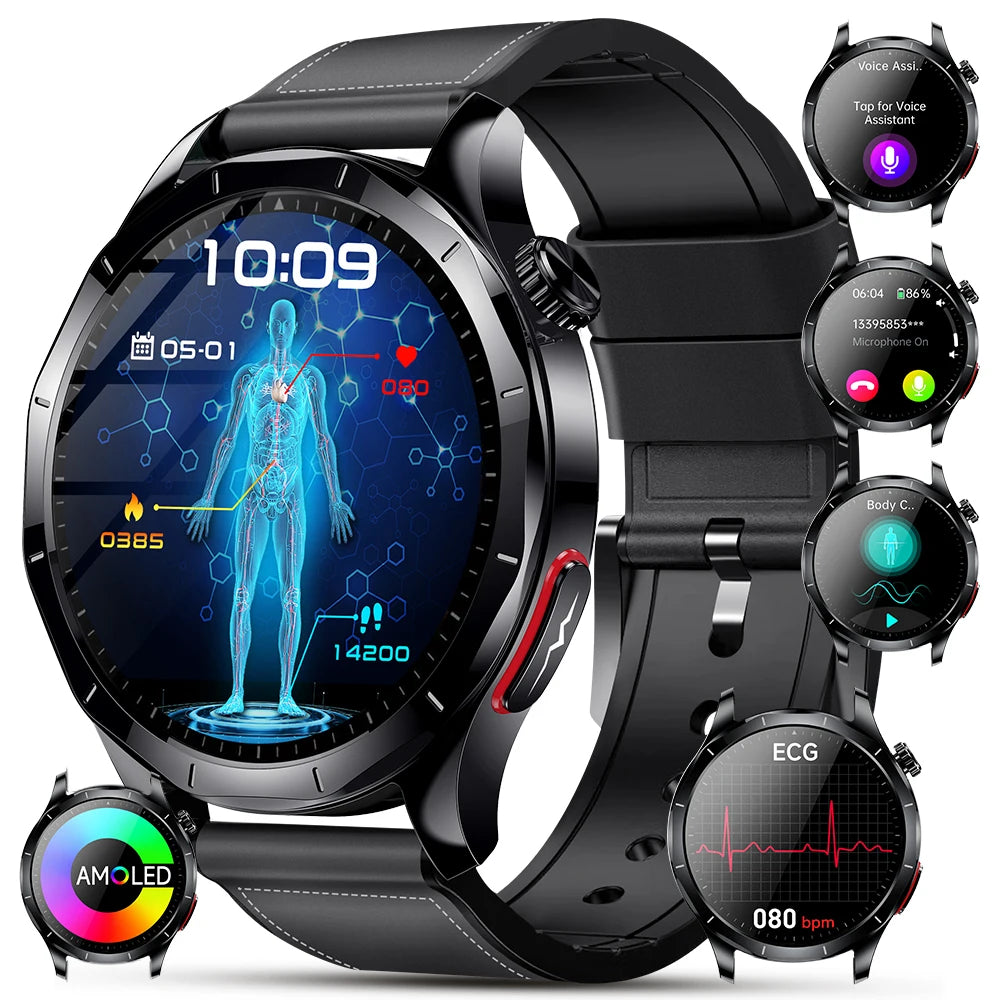 Marsyu ECG+PPG Health Diagnosis Smart watch Men's, Women's