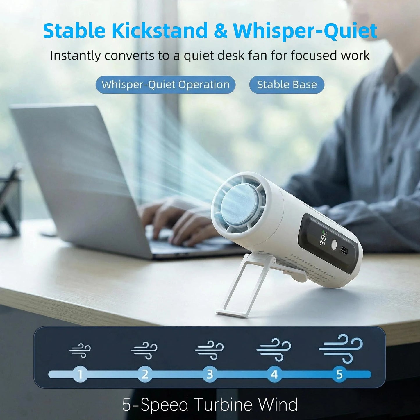 Portable Handheld Fan with Ice Cooling Plate