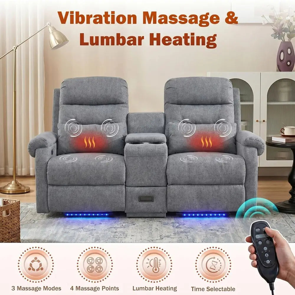 Dual Power Lift Recliner Loveseat for Seniors