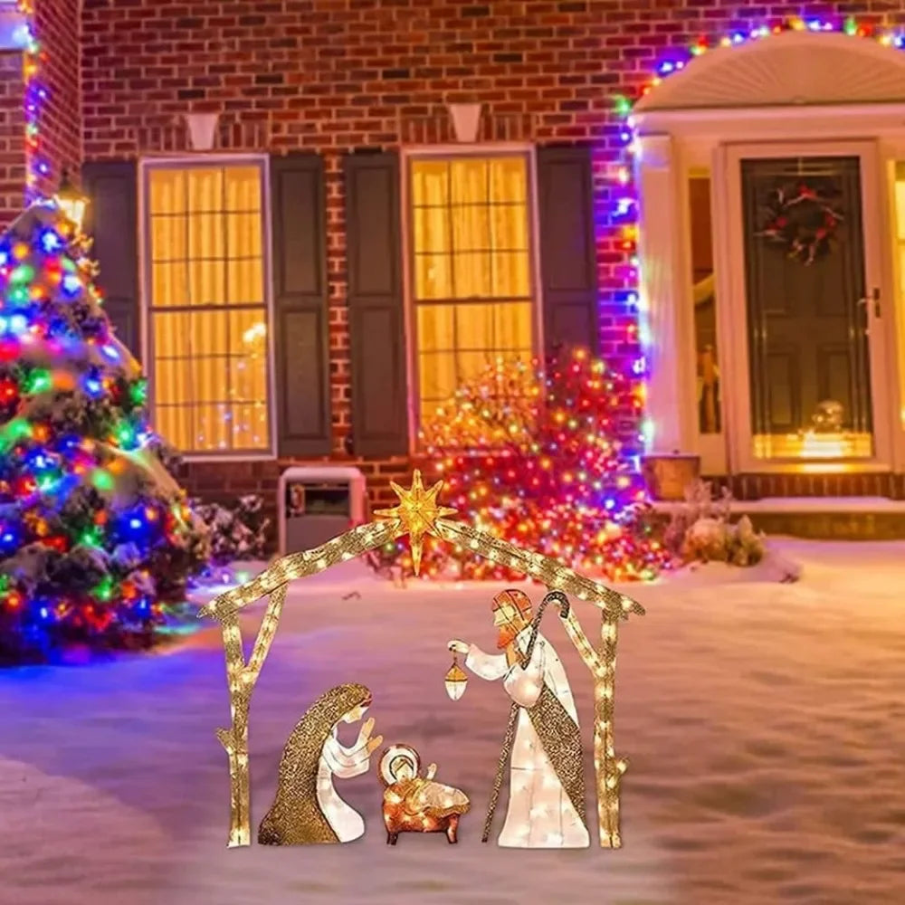AEHOME 5.5FT Outdoor Lighted Nativity Scene Waterproof