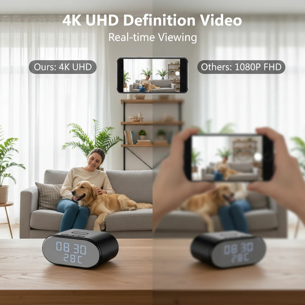 4K Ultra HD Clock Camera WiFi Indoor Security Camera