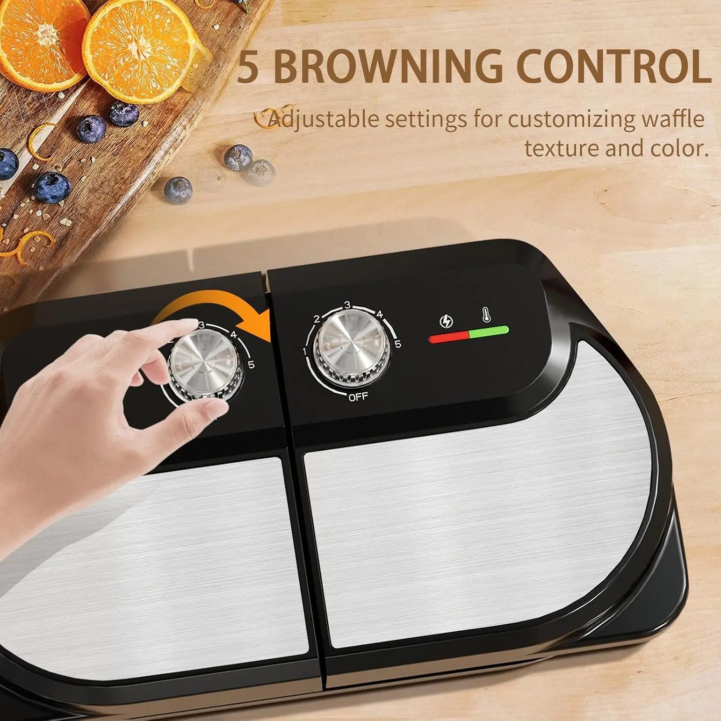 YASHE Double Waffle Maker 6 Inch