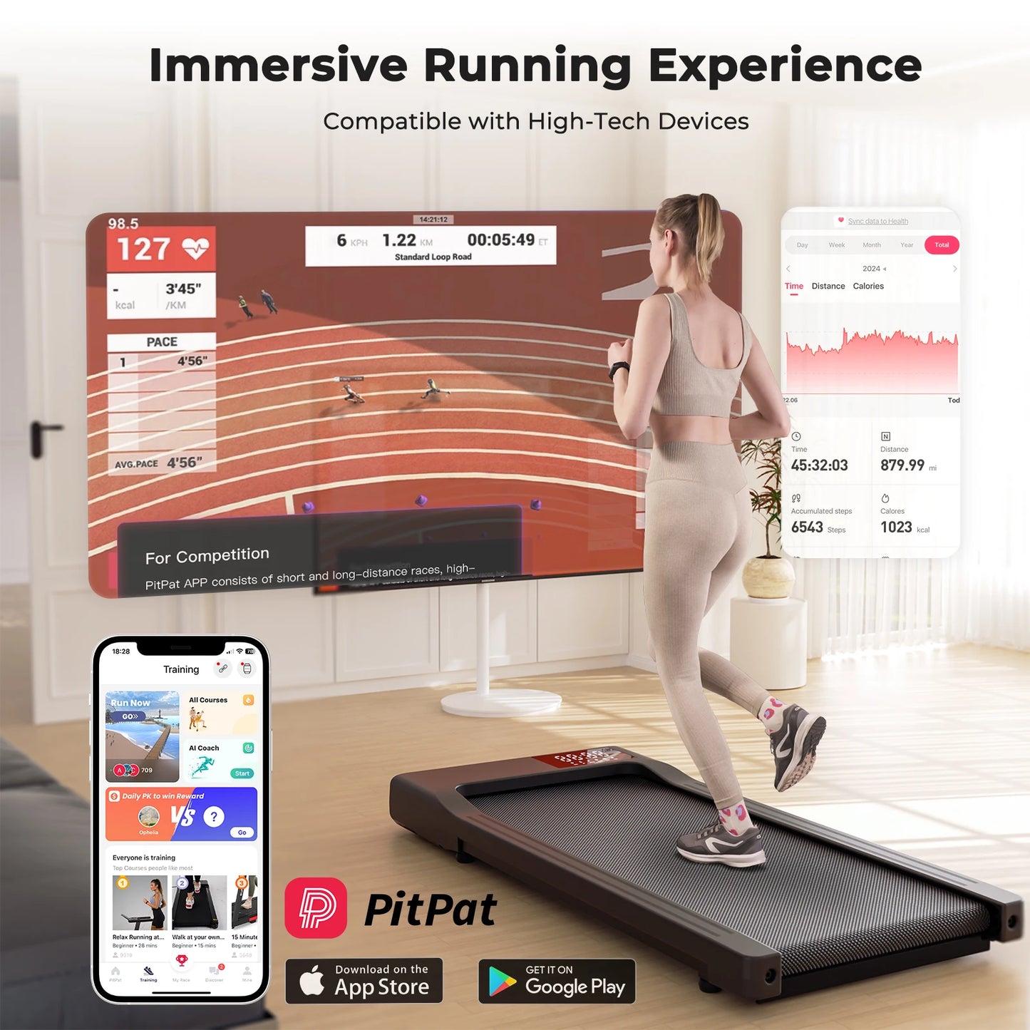 Treadmill 2in1 Treadmills for Home/Office Remote Control