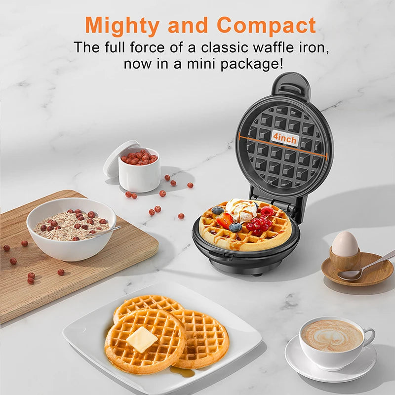 Crownful 350W Mini Waffle Maker Electric Breakfast Maker Multi Functional