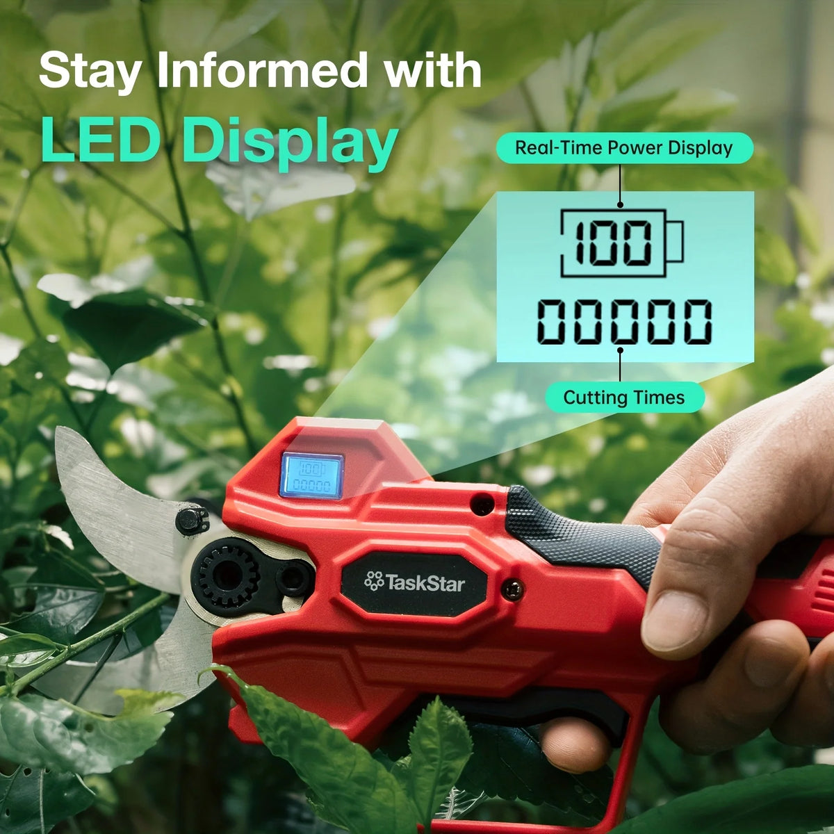 Taskstar Electric Scissors 600W Brushless Motor Cordless Pruning Shears