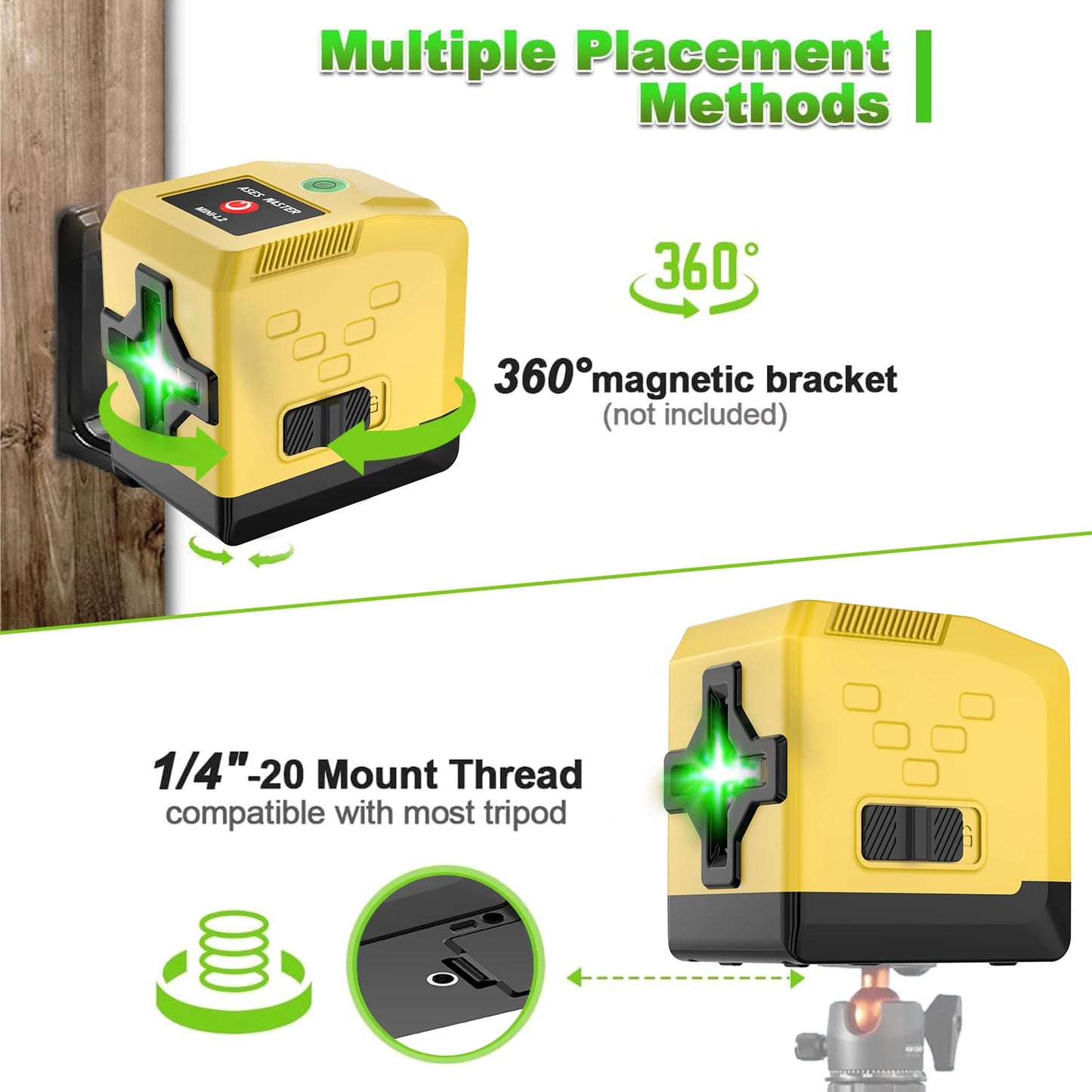 TEGATOK Mini Portable Laser Level 2-Line