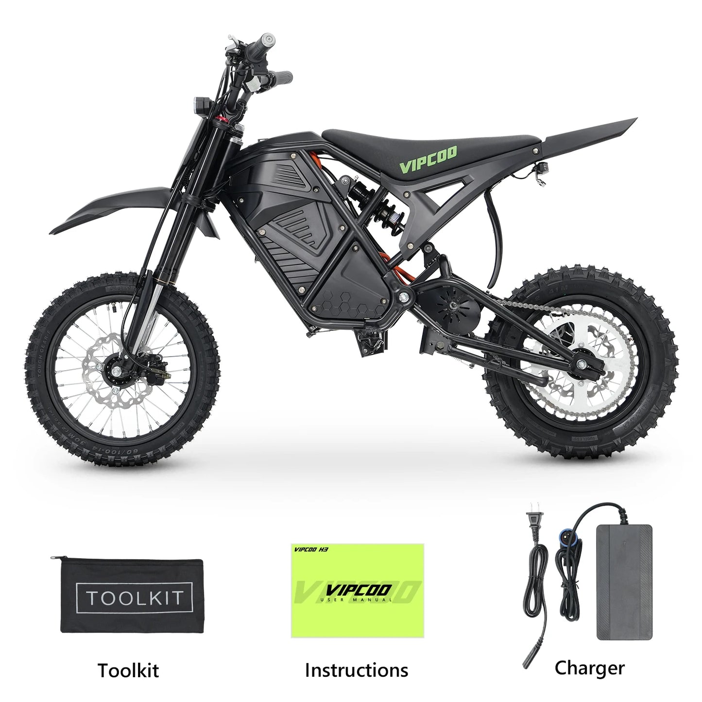 VIPCOO Electric Dirt Bike VIPCOO 3500W 48V23AH Electric Motorcycle