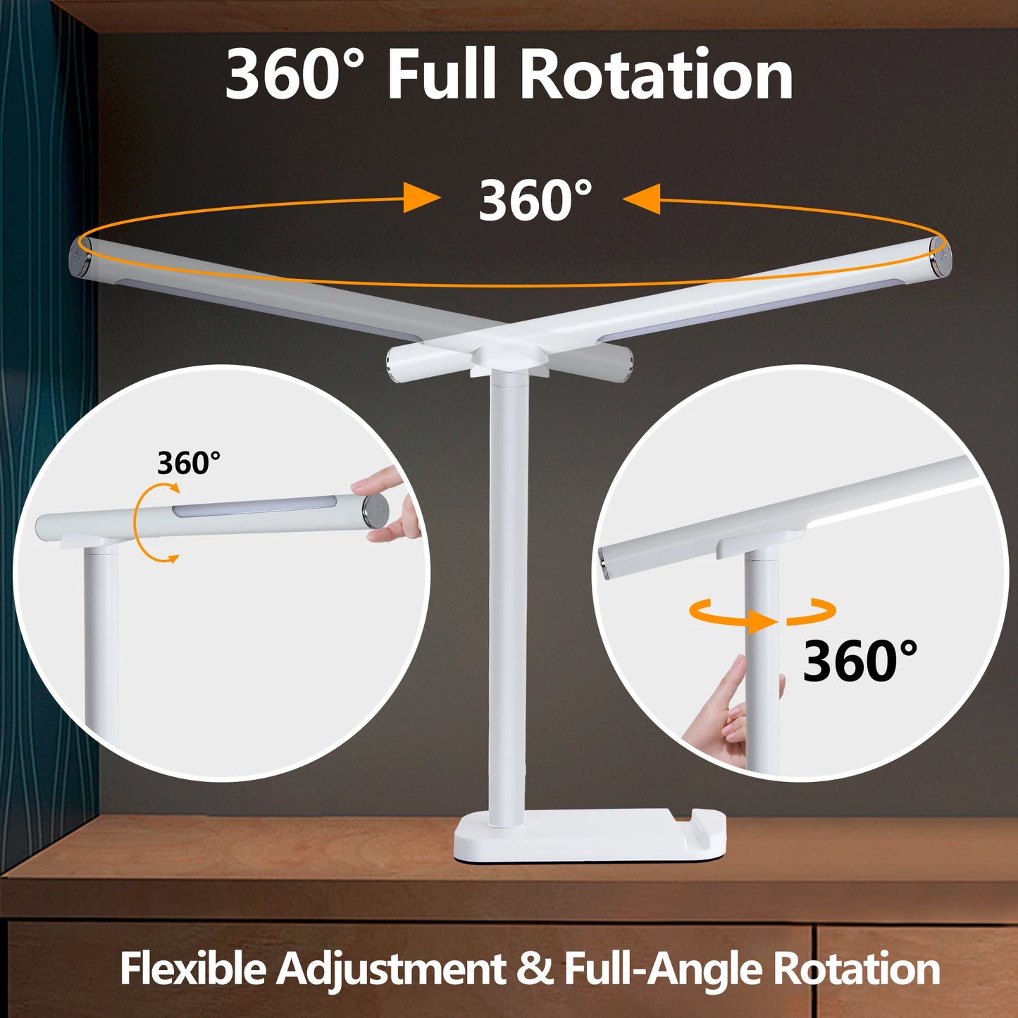 LED Desk Lamp Rechargeable Touch Dimmable Control Adjustable Magnetic Table Lamp