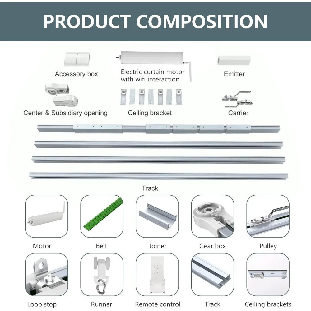 Smart Curtain Tracks Wi-Fi Control, Automated Curtain Smart as