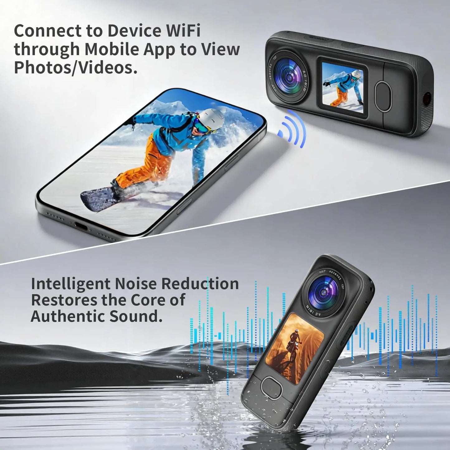 ZAKOTU 4K Action Camera Wi-Fi IPX6 Waterproof