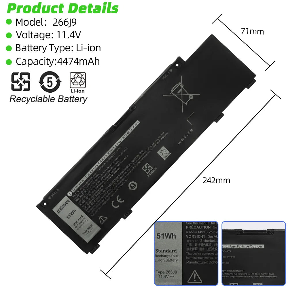 SKOWER G5 15 5500 5505 mv07r Dell Laptop Battery