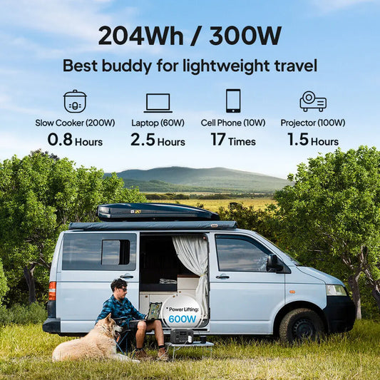 BLUETTI AC2A 300W 204Wh Portable Power Station LiFePO4 Battery