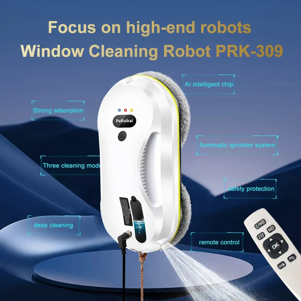 PuRuiKai Household Window Robot, Automatic Water Spray Cleaning