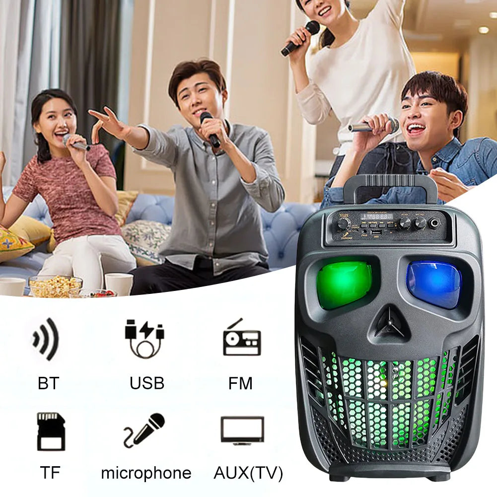 Skull Wireless Portable Speaker BT 5.0, 1 Mic Karaoke