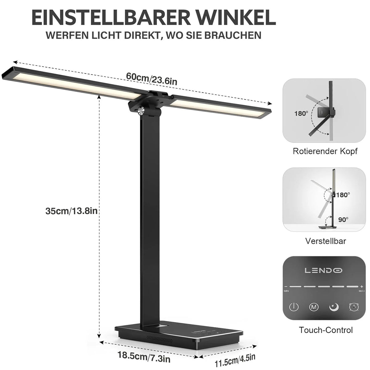 DUMILOO Double Head LED Desk Lamp
