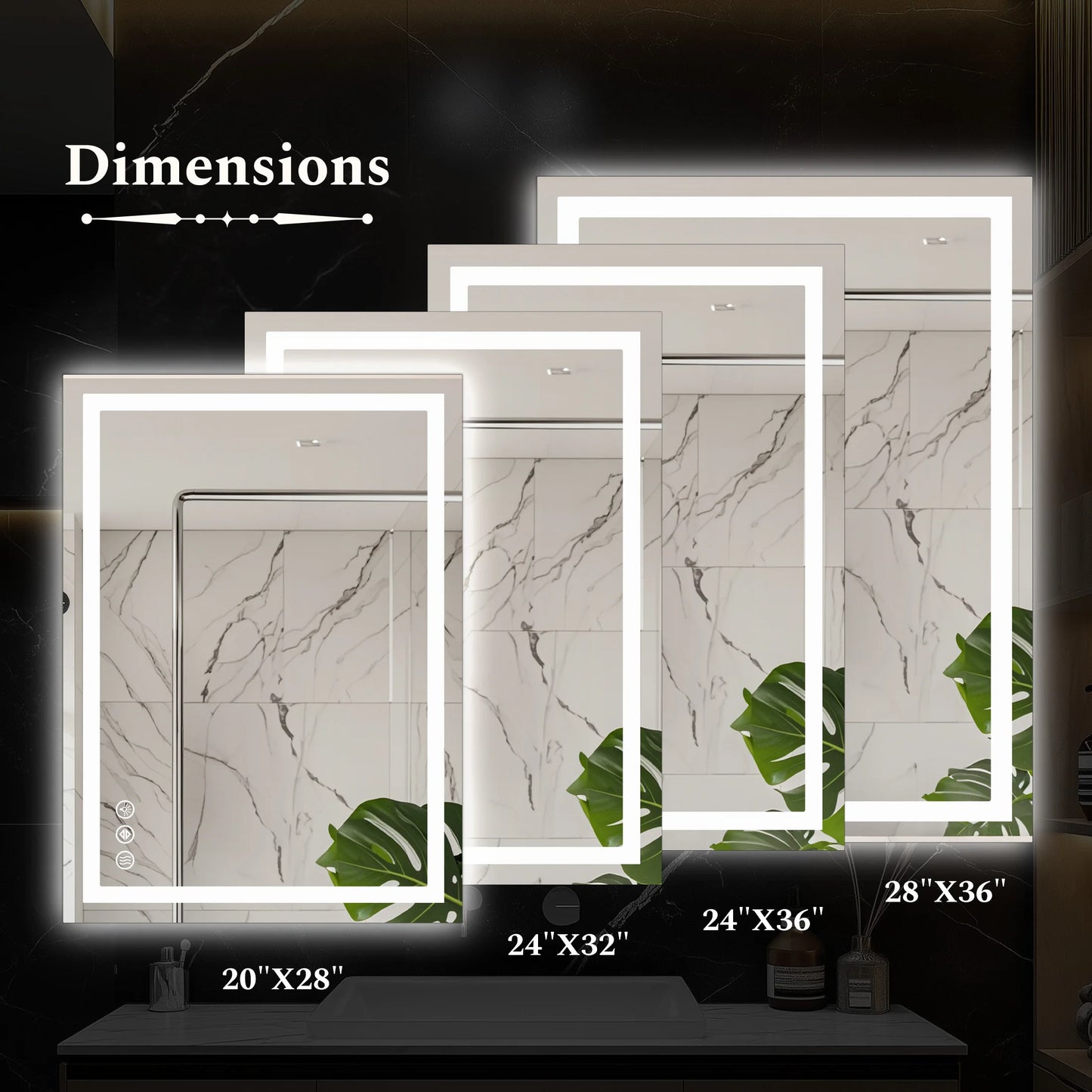 JHK LED Bathroom Vanity Mirror for Wall Memory Function