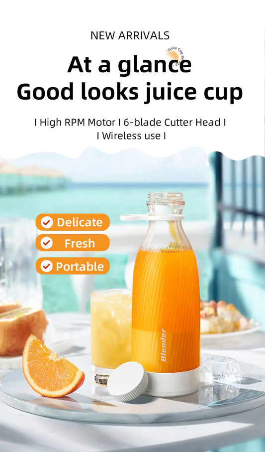 Oeny C008-White Electric Fruit Juicer Blender Mini Juice Mixer