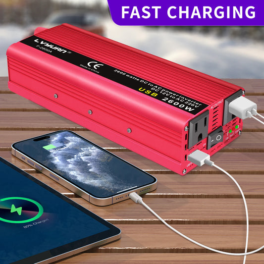 Foval AC110V Power Inverter DC/AC 12V to 120V Car Inverter