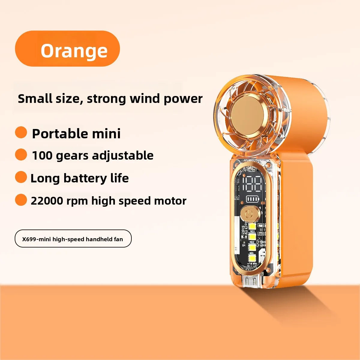 High Velocity Portable USB Charging Handheld Fan