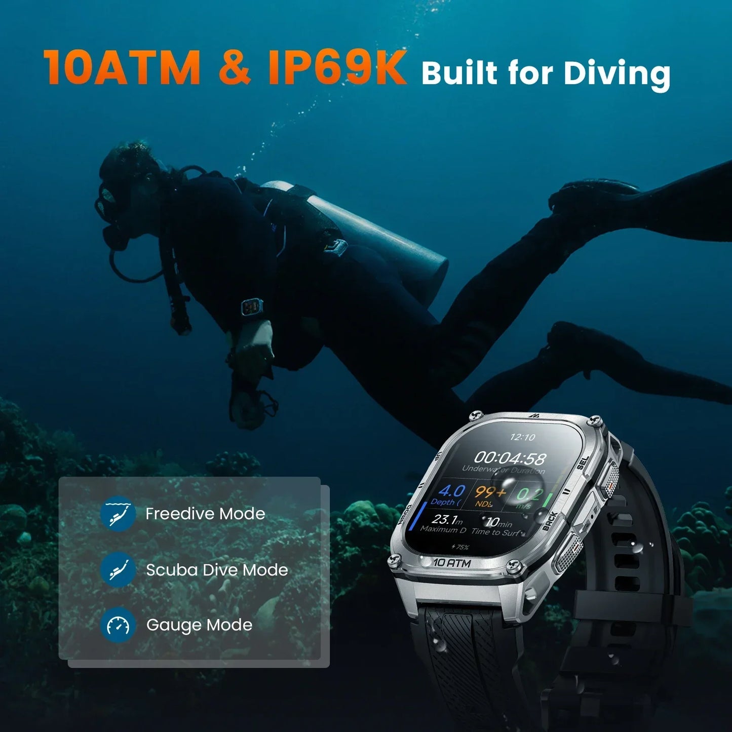 KOSPET Tank M4 Smart Watch Stainless Steel