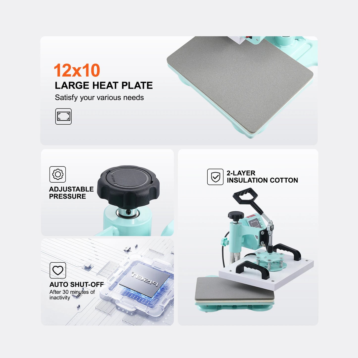 VEVOR Heat Press 12x10" 360°Swing Away
