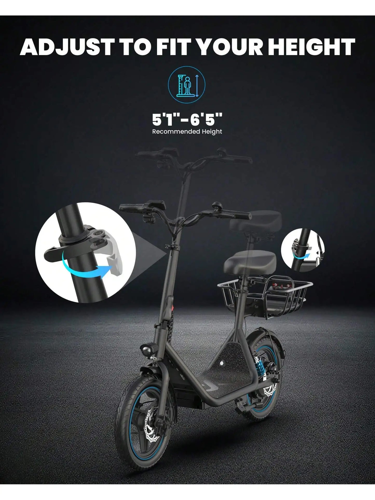GYROSHOES Adult Electric Scooter with Seat