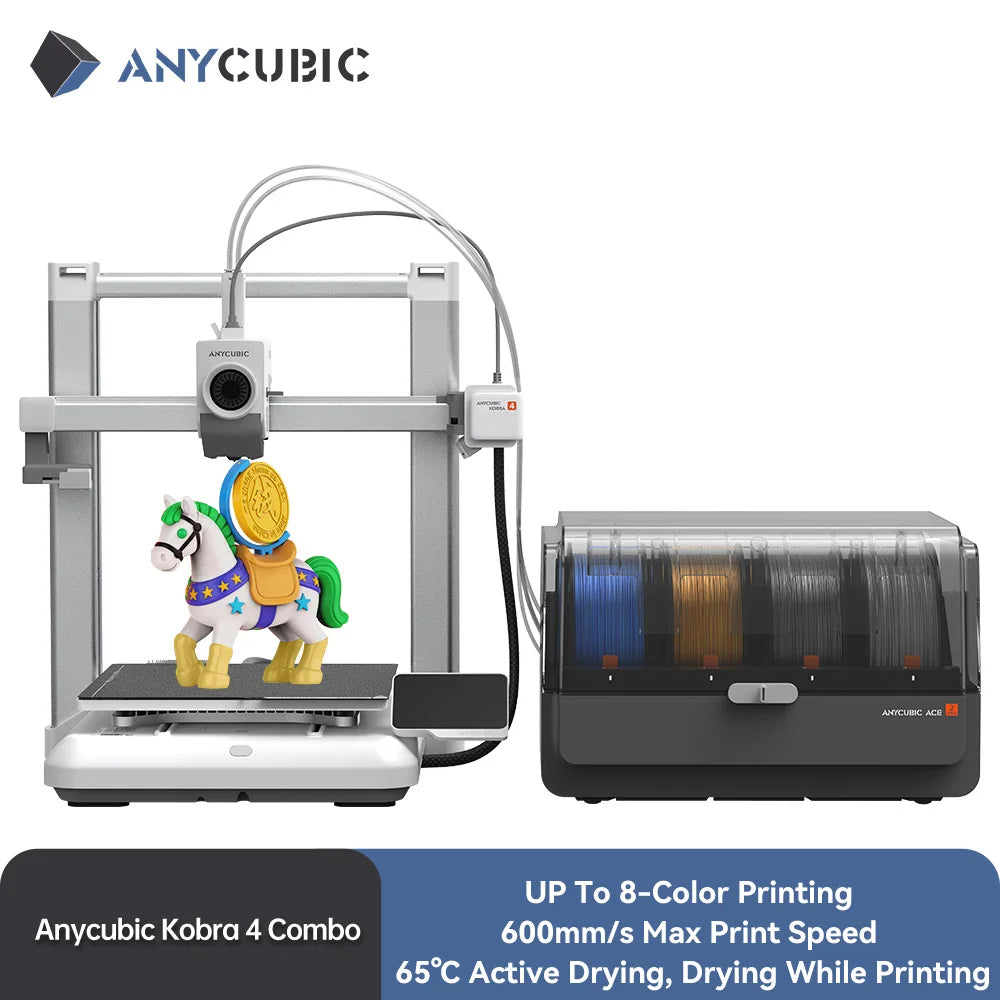 ANYCUBIC Kobra 4/Kobra 4 Combo 600mm/s Fast Printing Multi-Color