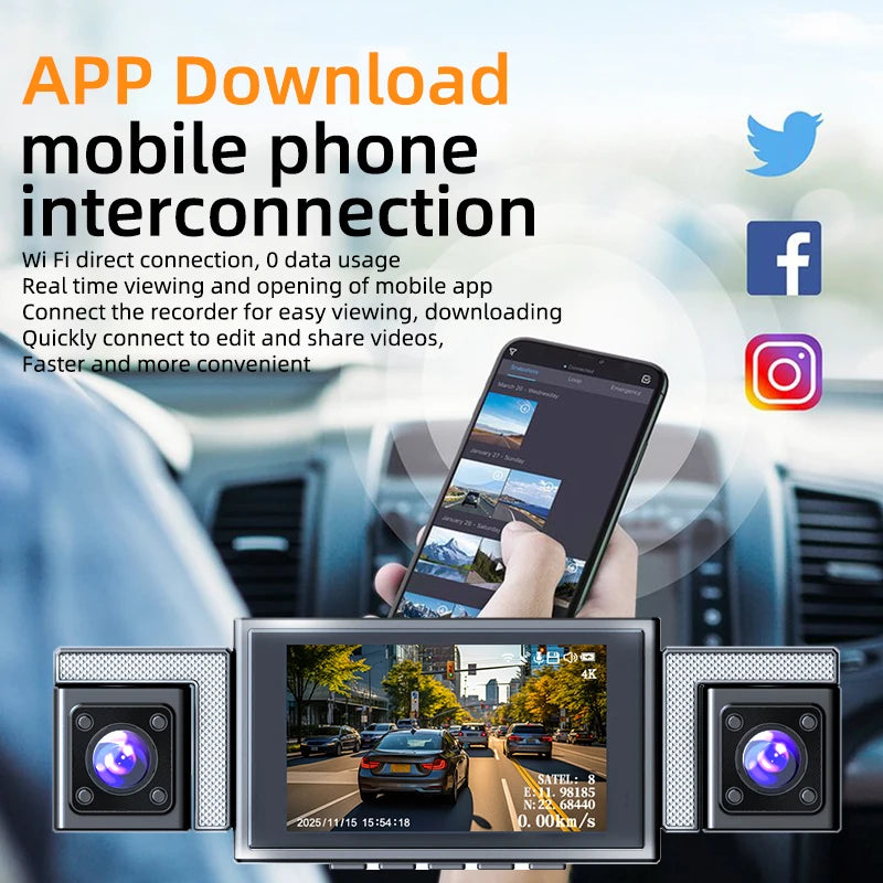MUÜBAER 4K 360° 4-Channel Dash Cam