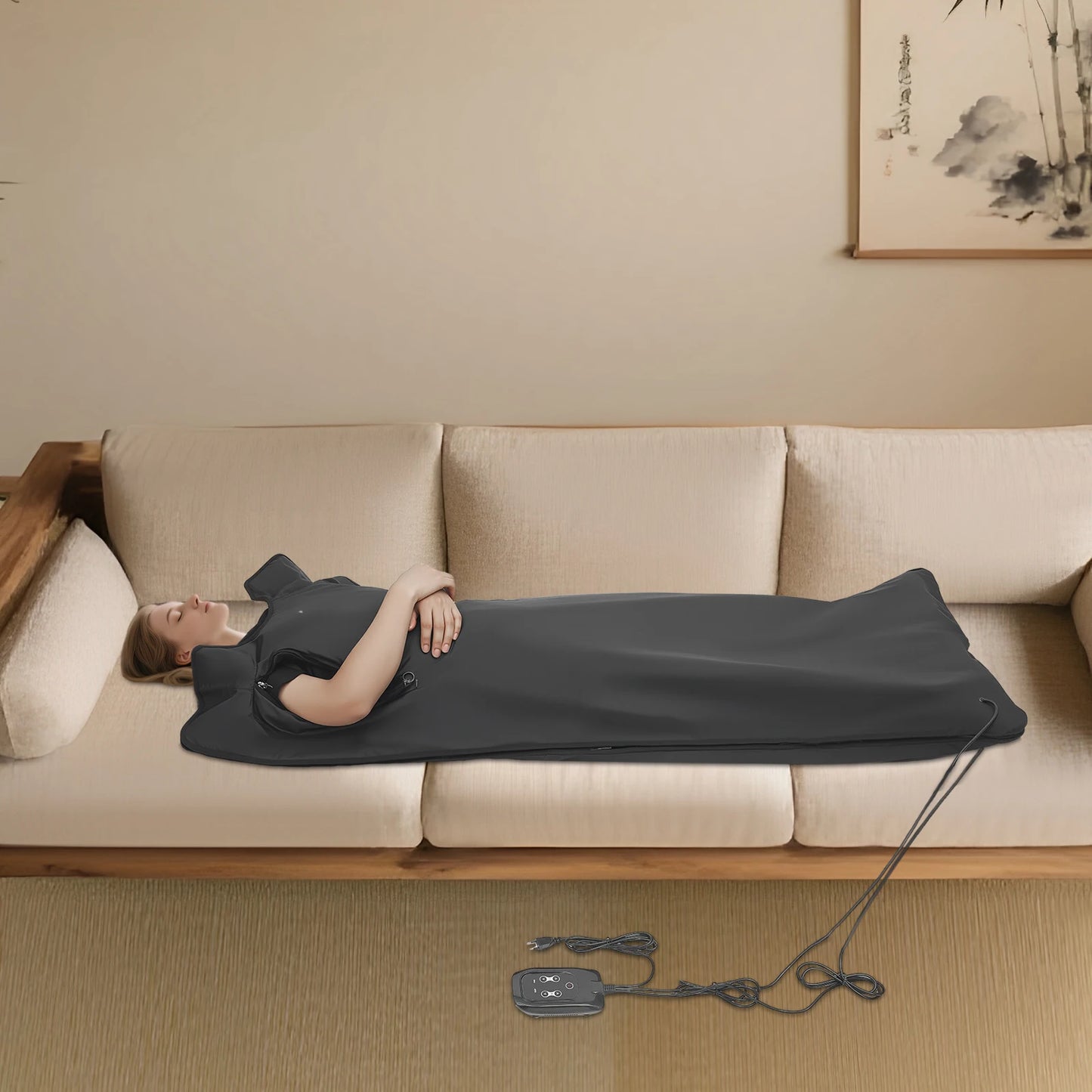 Portable Folding Sauna Blanket 180*80cm, 500W Heating Blanket
