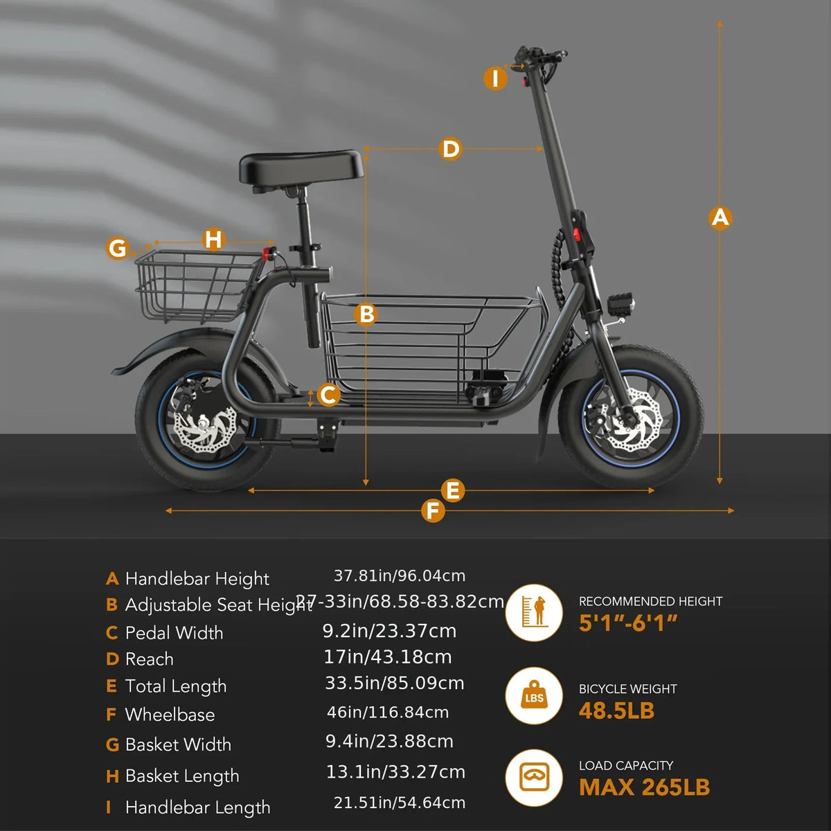 Gyroor Electric Scooter with Basket for Pet