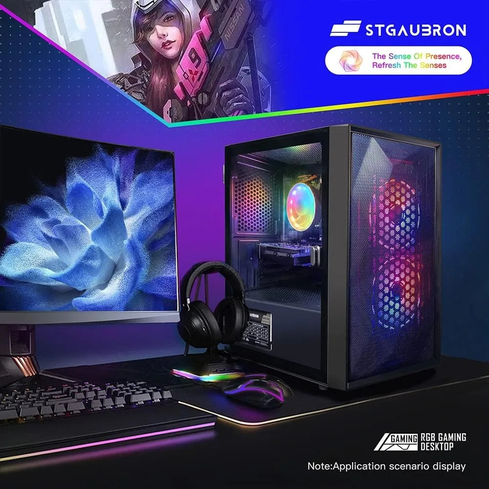 STGAUBRON Computers & Tablets Prebuilt Gaming PC Desktop