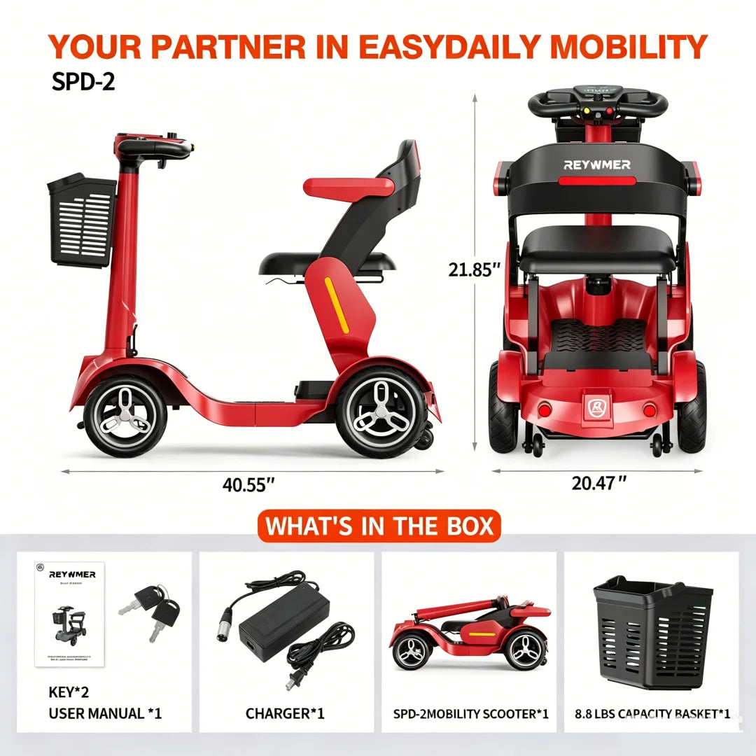 Red Spd-2 Mobility Scooter For Adults And Seniors