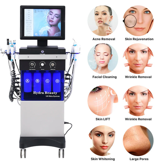 14 in 1 Water Oxygen Hydro Machine Face Lifting Deep Cleaning Dermabrasion