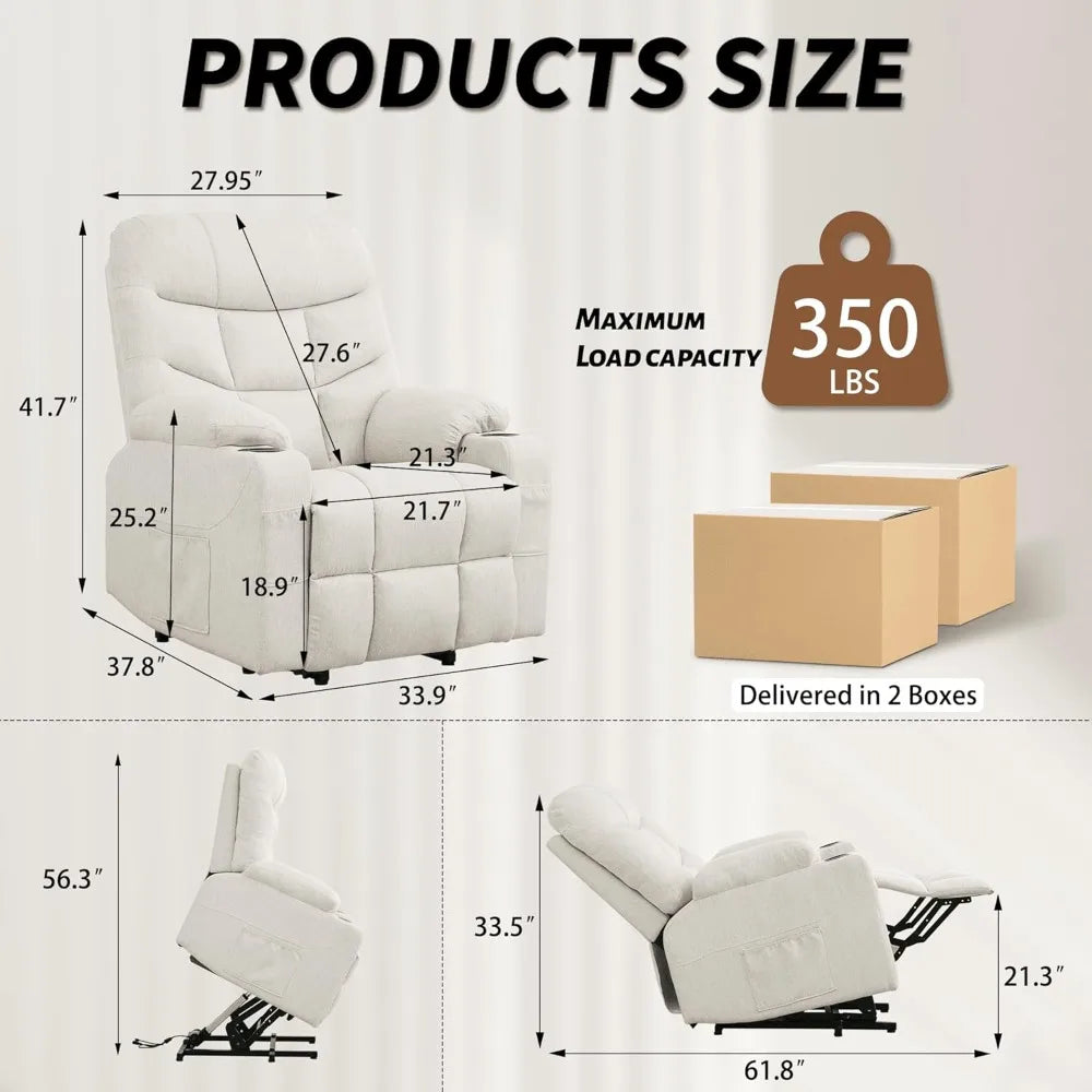Power Lift Recliner Chair with Massage & Heating