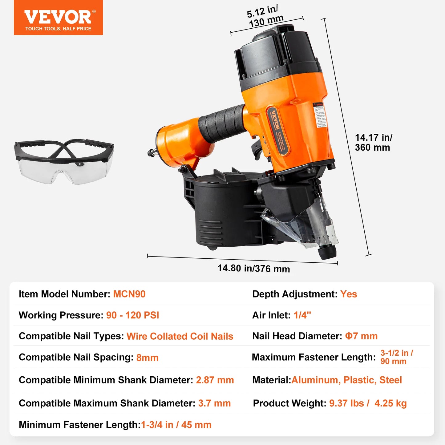 SucceBuy Coil Siding Nailer, Nail Gun