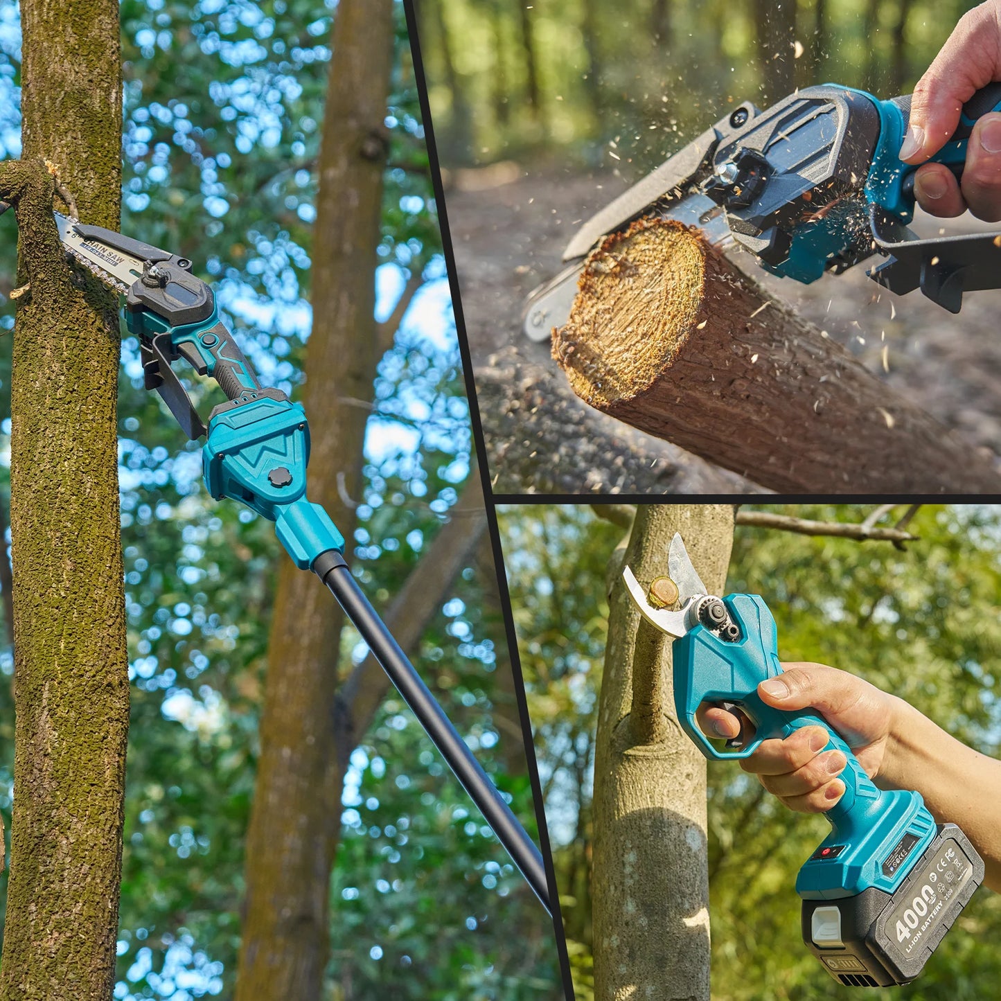 TaskStar 3-in-1 Telescoping Pole Pruner Electric Chainsaw