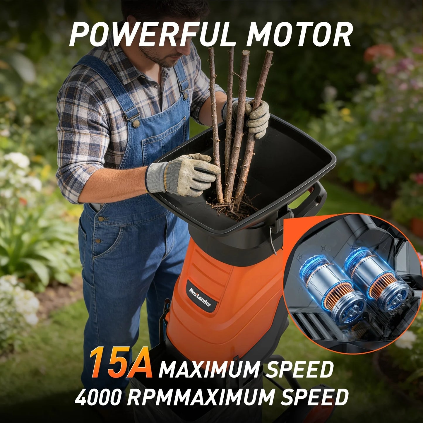 GROUNDLEVEL 15-Amp Electric Wood Chipper