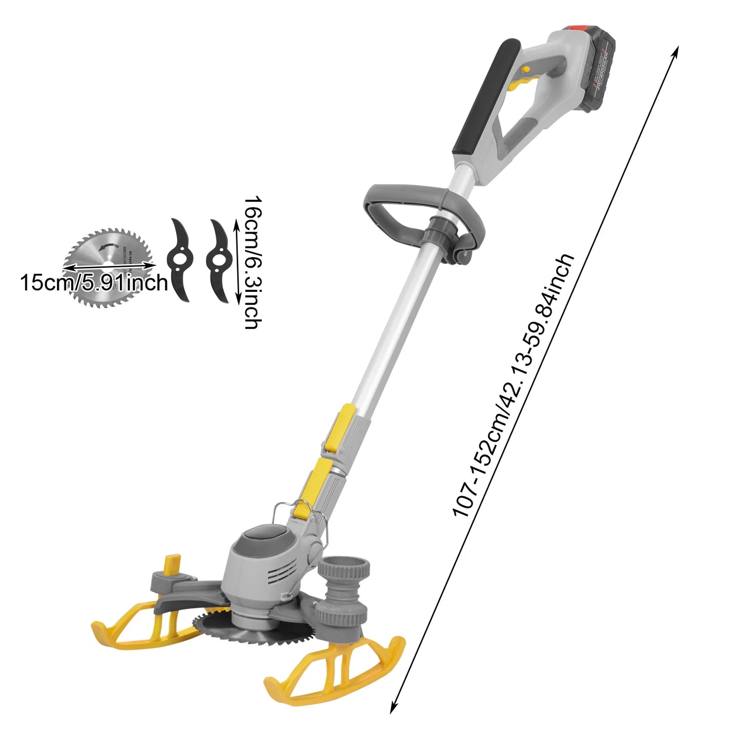 Bymaocar Cordless Grass Trimmer/Edger, Battery Powered Grass Trimmer