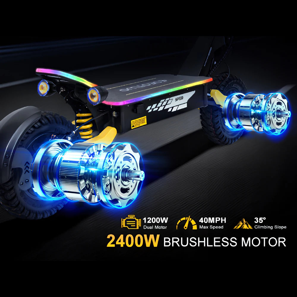EOEOTWO Electric Scooters 40mph 2400W Dual Motors