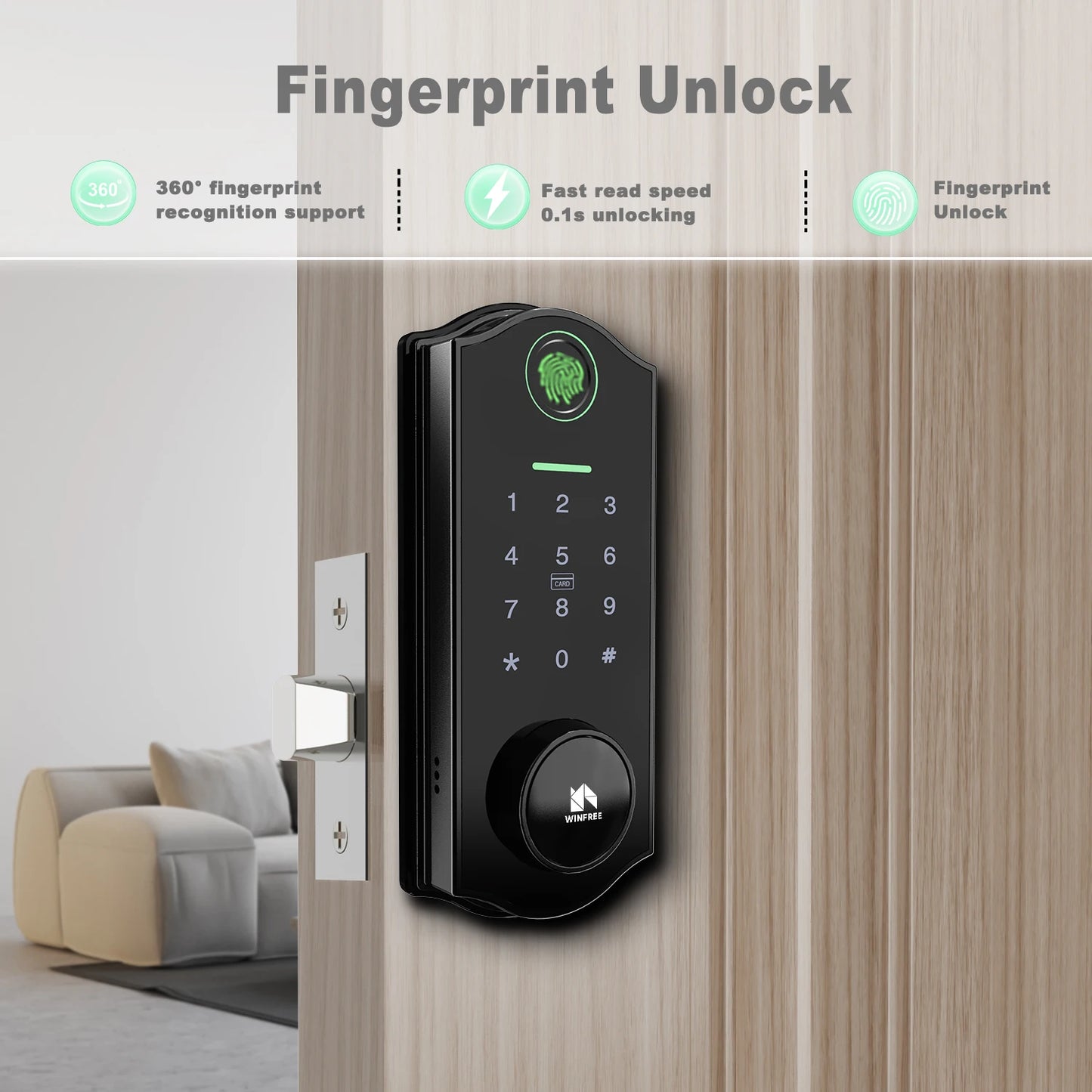 WINFREE Keyless Entry Deadbolt Smart Lock