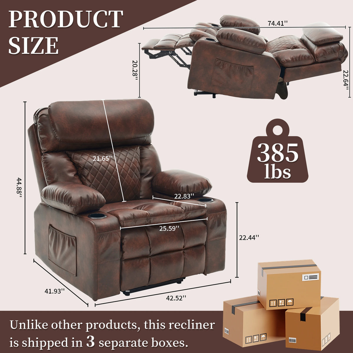Redlife Oversized Dual Motor Power Lift Recliner for Seniors
