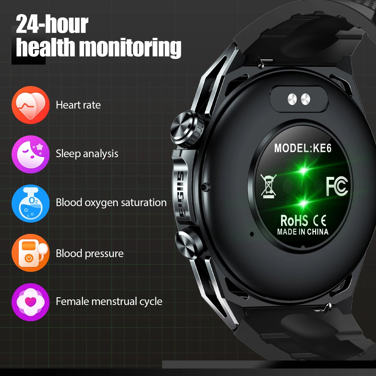 EIGIIS New Smart Watch KE6 1.43" AMOLED Display