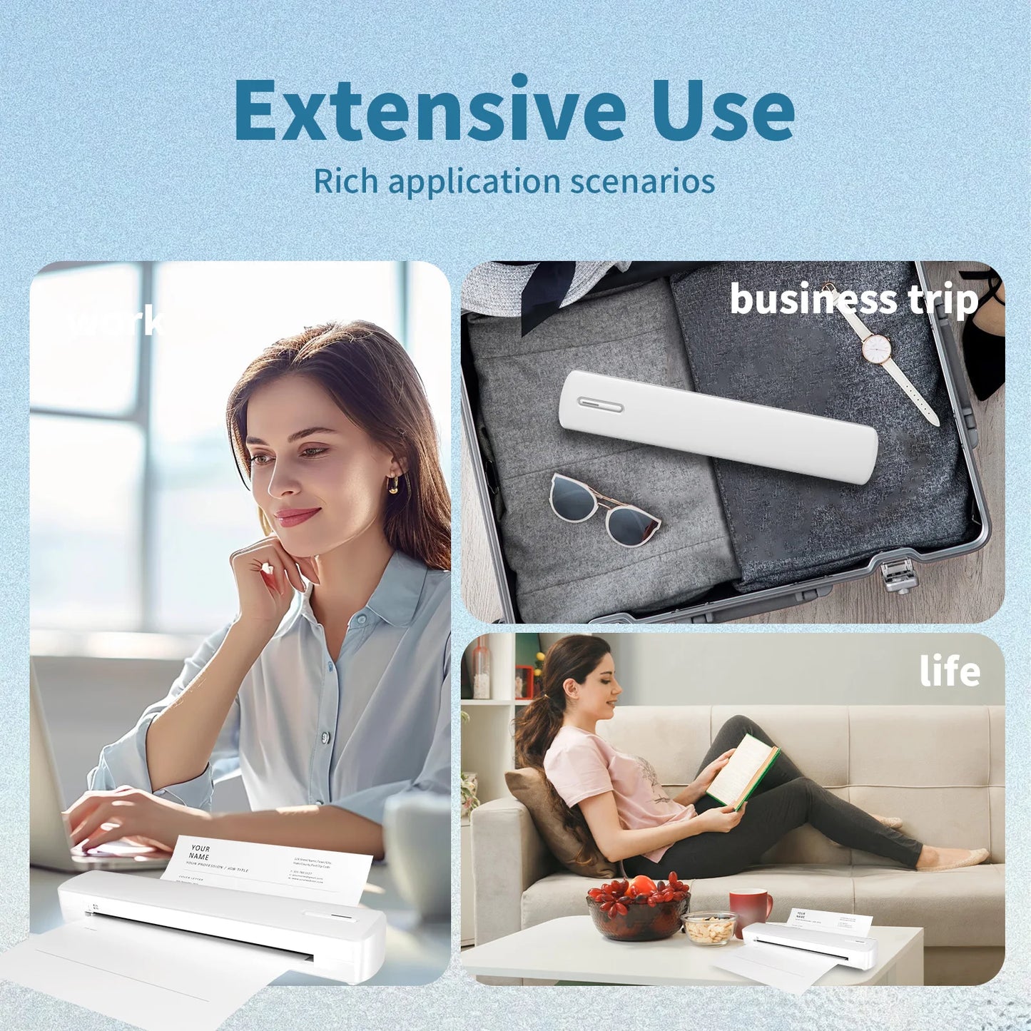 Portable Printer Wireless Inkless Thermal A4