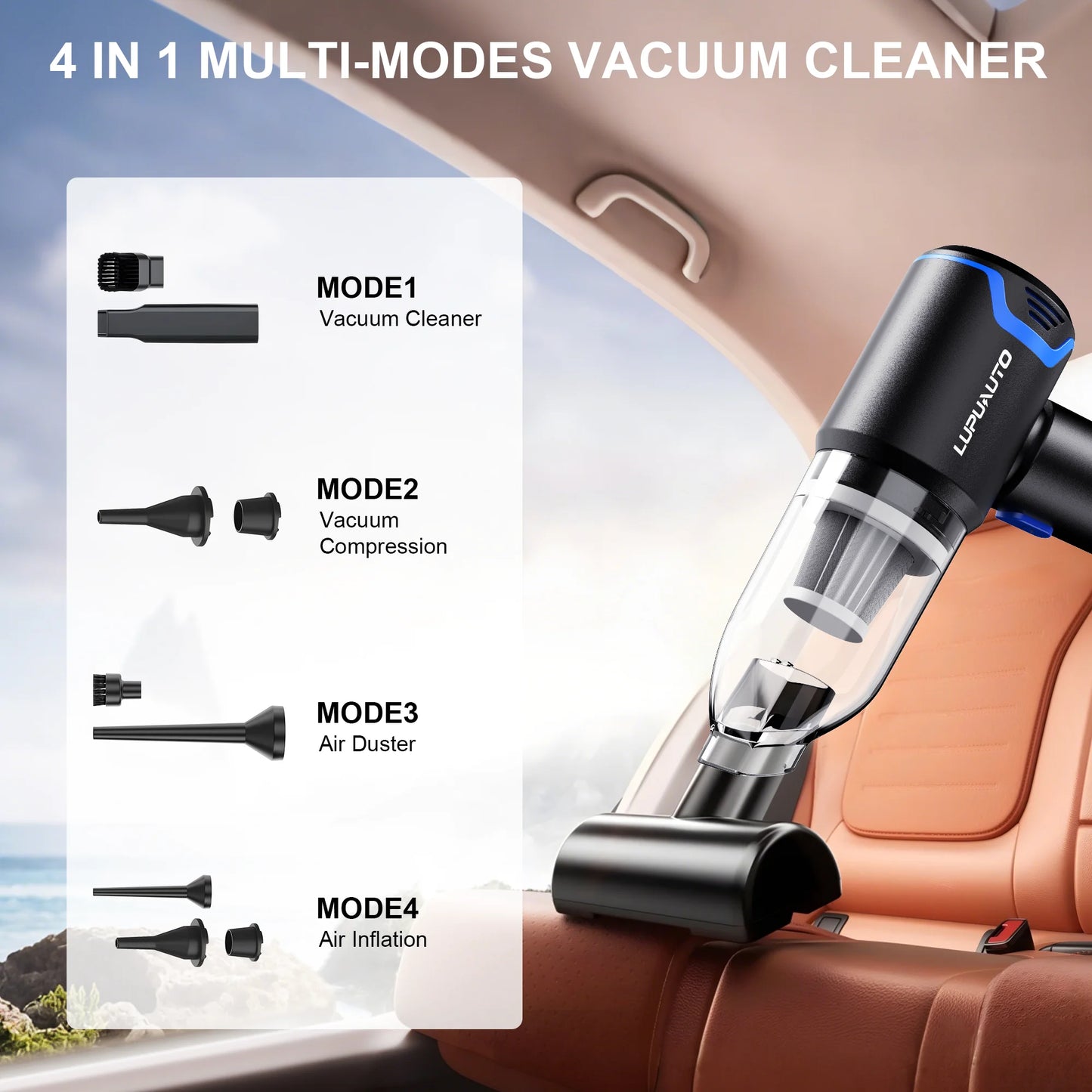 LUPUAUPO Portable Wireless Car Vacuum Cleaner