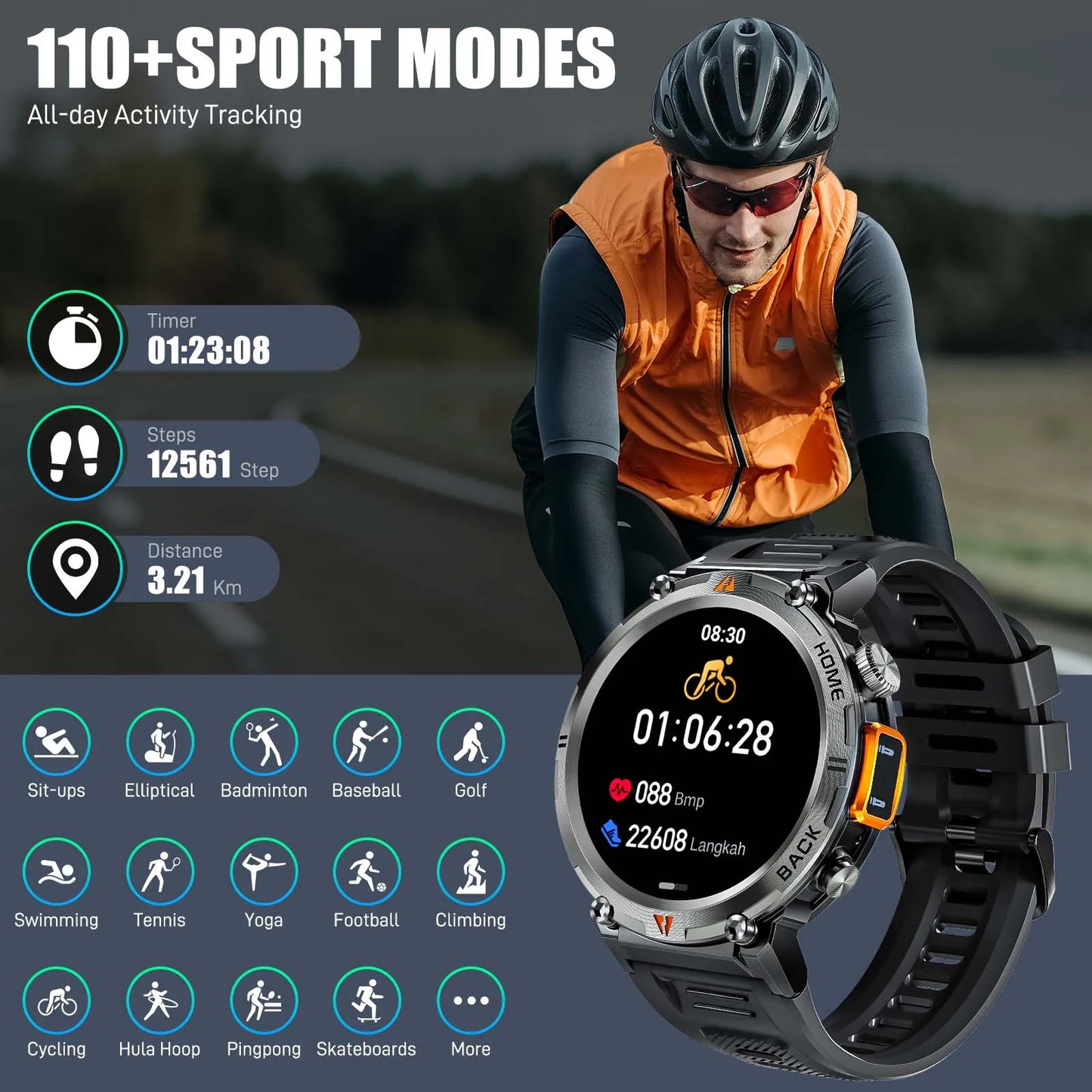 EIGIIS KE3 2025 New Bluetooth Call Smartwatch for Men Full Touch Screen