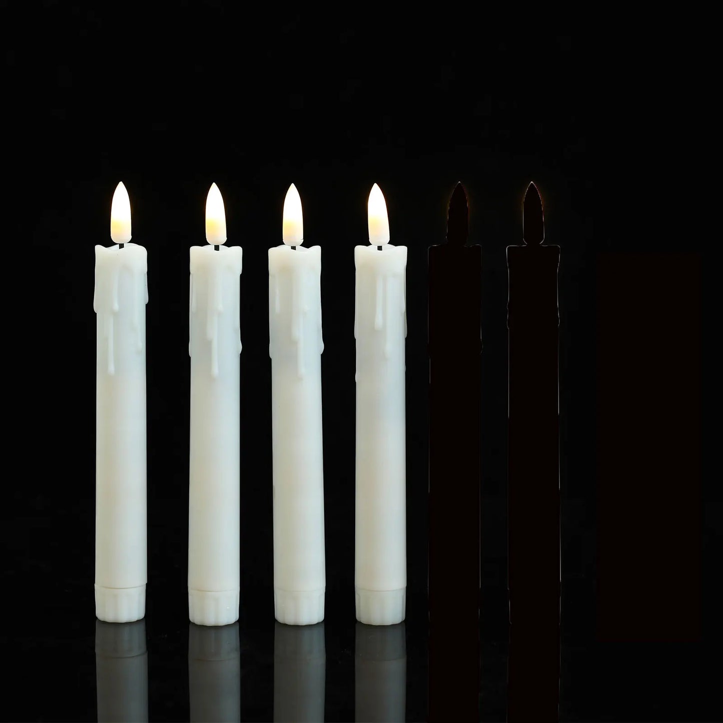 3/4/5 Pieces 7 inch Warm White Short Smokeless Decorative LED Taper Candles