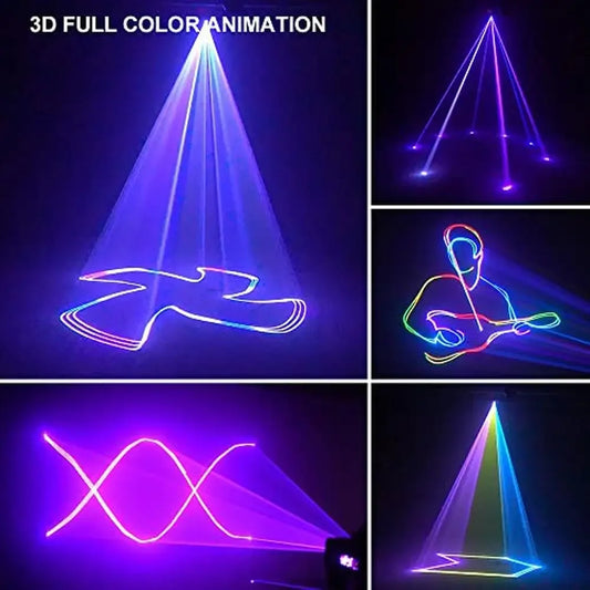 3D Full Color Stage Laser Light with Sound Activated DMX Control