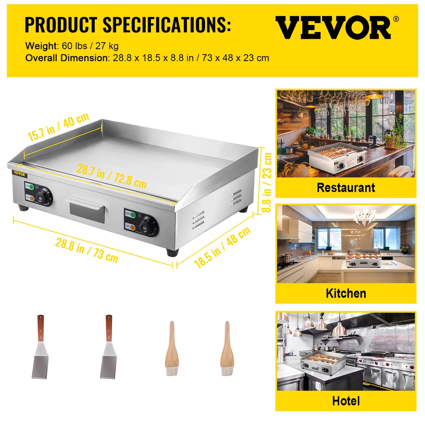 VEVOR Electric Countertop Griddle with Drawer